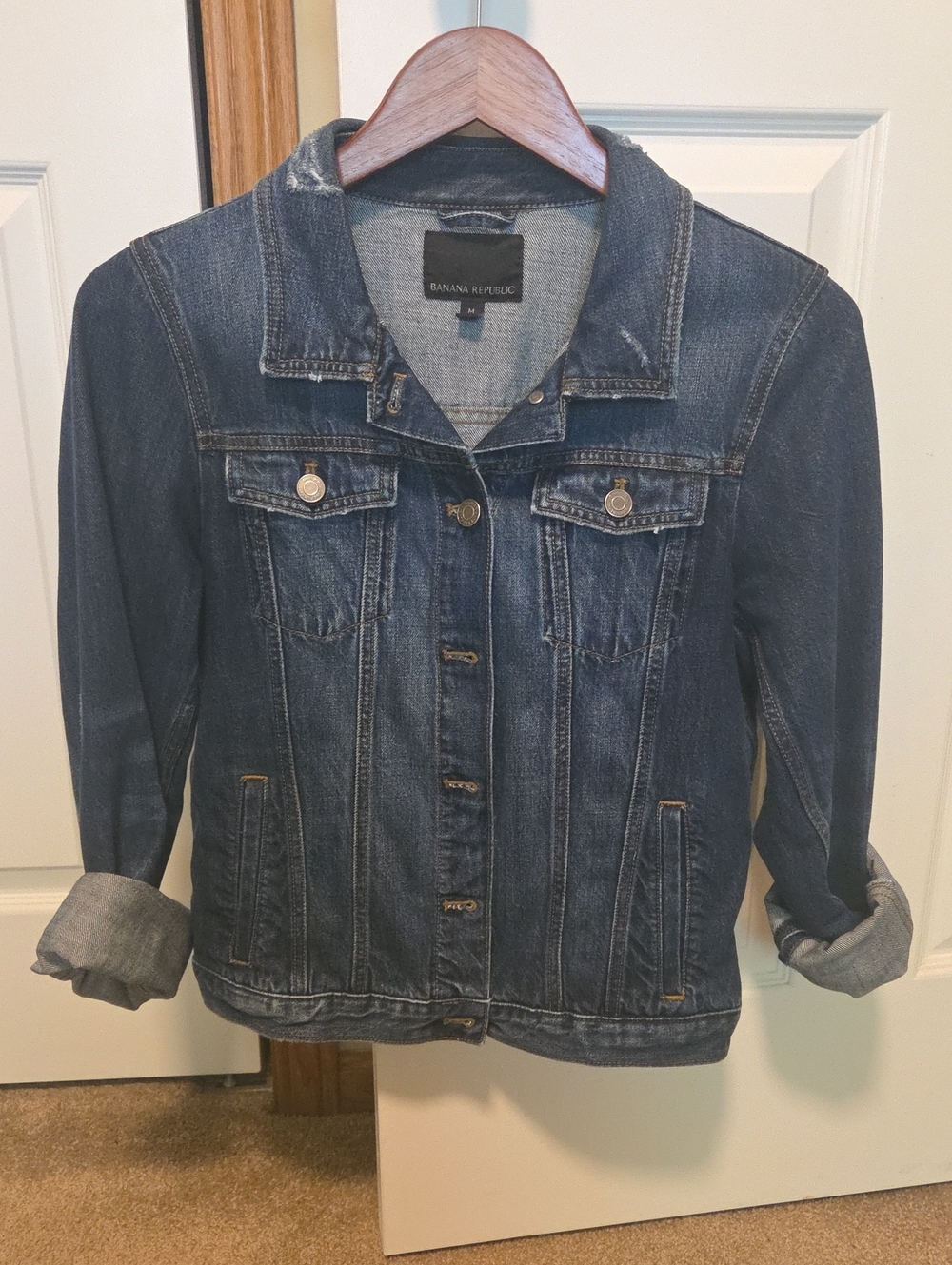 Banana Republic Women's Dark Blue Denim Jean Jacket Size M